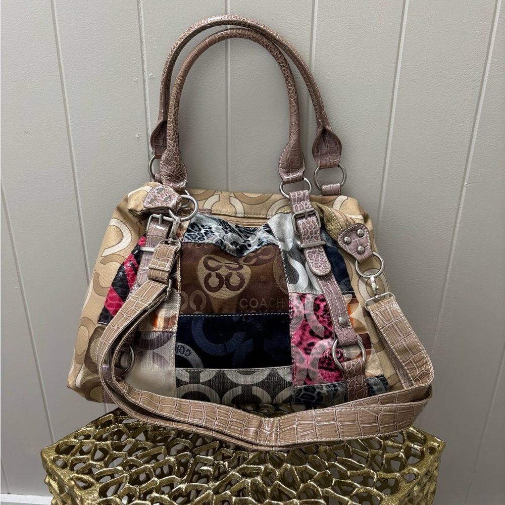 Coach Signature Brown and Tan Tote